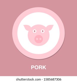 Vector Pork, Farm Illustration Isolated