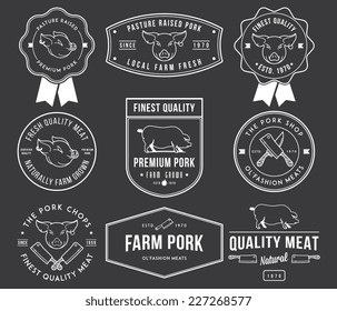 Vector pork meat badges and labels for any use