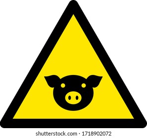 Vector pork warning flat icon. Vector pictogram style is a flat symbol pork warning icon on a white background.