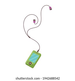 Vector portable device for listening to music player with headphones
