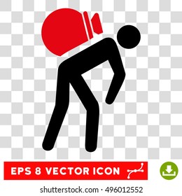 Vector Porter EPS vector icon. Illustration style is flat iconic bicolor intensive red and black symbol on a transparent background.