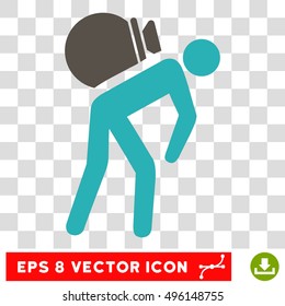 Vector Porter EPS vector icon. Illustration style is flat iconic bicolor grey and cyan symbol on a transparent background.