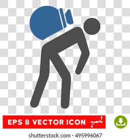 Vector Porter EPS vector pictogram. Illustration style is flat iconic bicolor cobalt and gray symbol on a transparent background.