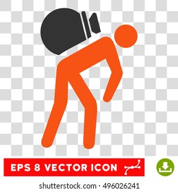 Vector Porter EPS vector pictogram. Illustration style is flat iconic bicolor gray and orange symbol on a transparent background.