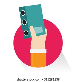 vector Portfolio hand file success on white background