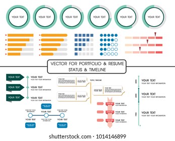 Vector for Portfolio and Resume in Status and Timeline part.