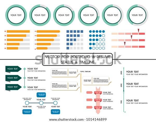vector portfolio resume status timeline part stock vector resume status