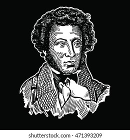 Vector Portrait Alexander Pushkin