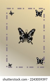 ilustración de fondo de retrato vectorial de una forma de mariposa de color marrón