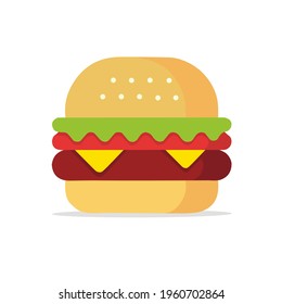 vector portrait of burger, fresh dish. on a white background. suitable as a fast food logo.