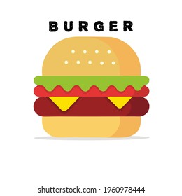 retrato vectorial de hamburguesa, plato fresco. sobre un fondo blanco. adecuado como logotipo de comida rápida.