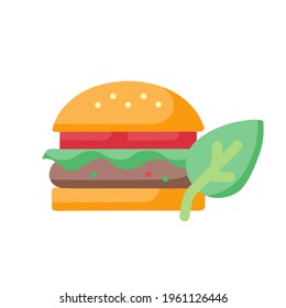 vector portrait of burger, fresh dish. on a white background. suitable as a fast food logo.