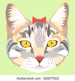 vector portrait of a cat