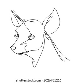Vector Portrait of Chihuahua Breed in Continuous Line Art Style with Editable Stroke Isolated on White Background. Minimalistic Design.