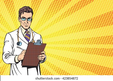 vector Portrait Of A Confident Mature Doctor