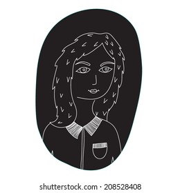 Vector portrait with cute girl