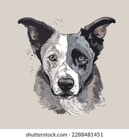 retrato vectorial del perro aislado en fondo blanco.