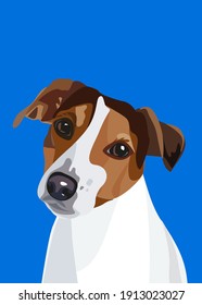 Retrato vectorial del perro Jack Russel terrier. El perro moderno crea ilustración. Plantilla de afiches interiores.