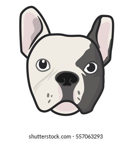 Vector Portrait French Bulldog Isolated On Stock Vector (Royalty Free ...