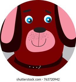vector portrait of a funny puppy dog