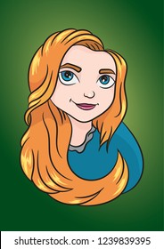 vector portrait of a girl