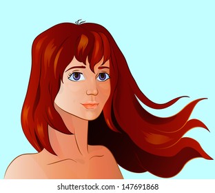 Vector portrait of a girl