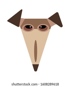 Vector portrait of a greyhound, dog Galgo Greyhound, Whippet. Great, funny. Outline isolated on white background. Cartoon style. For sticker, print on clothes of children's books. Protection Galgo.