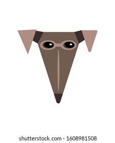 Vector portrait of a greyhound, dog Galgo Greyhound, Whippet. Great, funny. Outline isolated on white background. Cartoon style. For sticker, print on clothes of children's books. Protection Galgo.