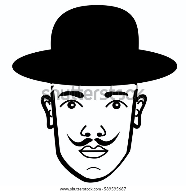 Vector Portrait Guy Hat Stylish Hairstyle Stock Vector (Royalty Free ...