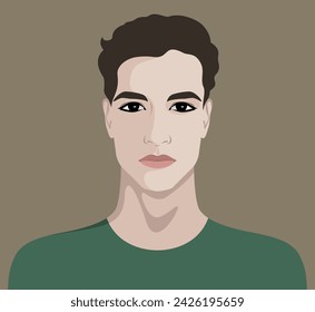 Retrato vectorial de joven apuesto