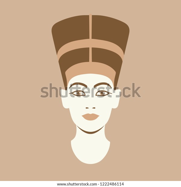 Vector Portrait Illustration Ancient Egyptian Queen Stock