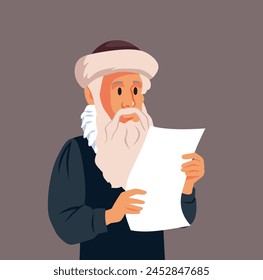 
Vector Portrait of Johannes Gutenberg in Caricature Style. Famous inventor of the printing machine 
