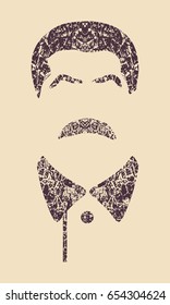 Vector portrait of Joseph Stalin. Soviet Union leader. Grunge cracked textured avatar