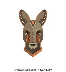 Vector portrait of a kangaroo made in trendy flat style. Australia animal symbol. Safari label or t-shirt design with cute animal character.