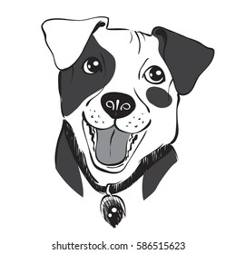 vector portrait of a little dog