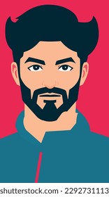 Vector portrait of a man for avatar icon on an isolated background.