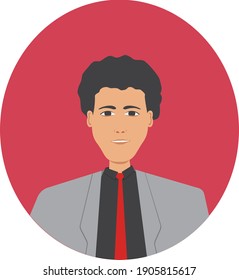 vector portrait of a man in his suit