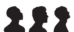 Vector Portrait Man Silhouette Isolated Vector.