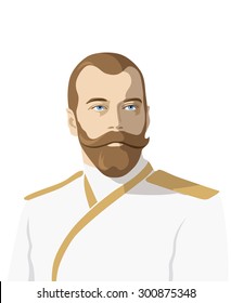 Vector portrait of Nicholas II last Russian Emperor (eps 10)