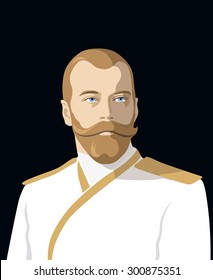 Vector portrait of Nicholas II last Russian Emperor (eps 10)