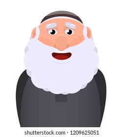 vector portrait of an old jew isolated on white background