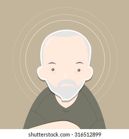 Vector Portrait of Old Man cartoon