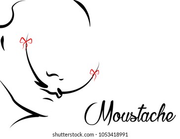 Vector Portrait Retro' MOUSTACHE Icon, Salvador Dali' Surrealist Style. Salvador Dalí Vector Isolated Or White Background 
