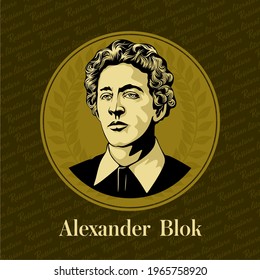 Vektorbild eines russischen Schriftstellers. Alexander Alexandrowitsch Blok (1880-1921) war ein russischer Dichter, Schriftsteller, Publizist, Dramatiker, Übersetzer und Literaturkritiker.