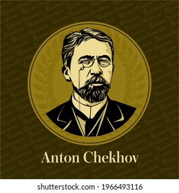 Vector portrait of a Russian writer. Anton Pavlovich Chekhov (1860-1904) was a Russian playwright and short-story writer who is considered to be among the greatest writers of short fiction in history.