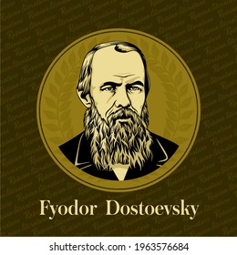 Vector portrait of a Russian writer. Fyodor Mikhailovich Dostoevsky (1821-1881) was a Russian novelist, philosopher, short story writer, essayist, and journalist.