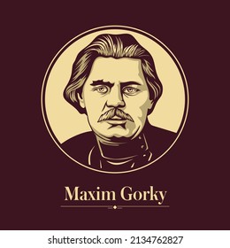 Vector portrait of a Russian writer. Maxim Gorky was a Russian writer and political activist. He was nominated five times for the Nobel Prize in Literature.