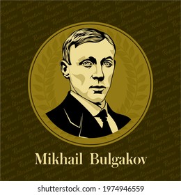 Vector portrait of a Russian writer. Mikhail Afanasyevich Bulgakov was a Russian writer, medical doctor and playwright. He is best known for his novel The Master and Margarita, published posthumously