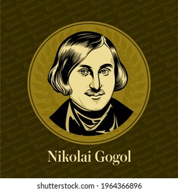 Vector portrait of a Russian writer. Nikolai Vasilyevich Gogol (1809-1852) was a Russian novelist, short story writer and playwright of Ukrainian origin.