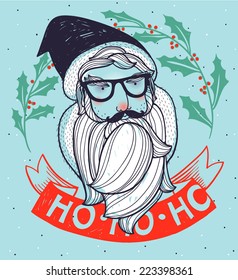 Vector portrait of Santa Claus